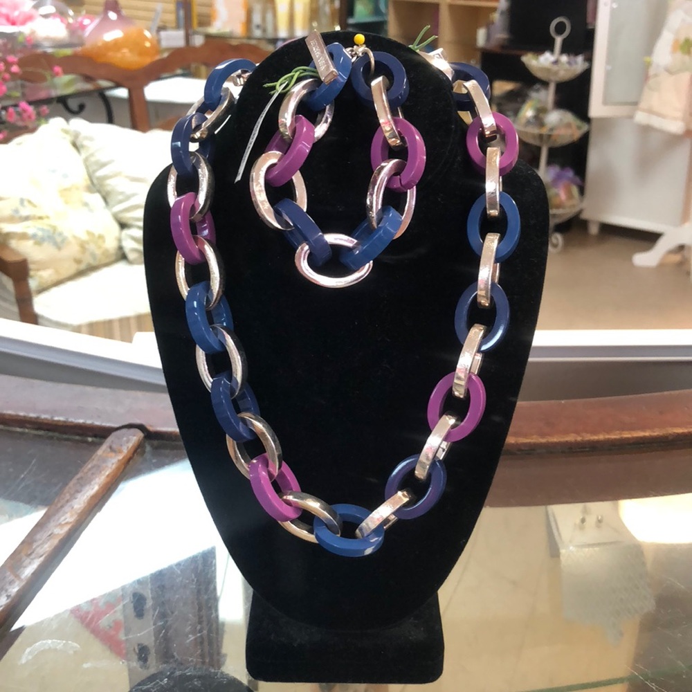 Chunky Link Necklace and Bracelet Set